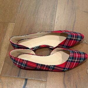 Isaac Mizrahi Red Plaid Women's Flats